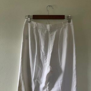 white straight leg trousers